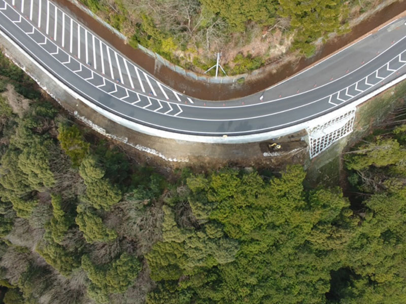 国道 473号道路 改築 工事 工事用道路 撤去工 施工前