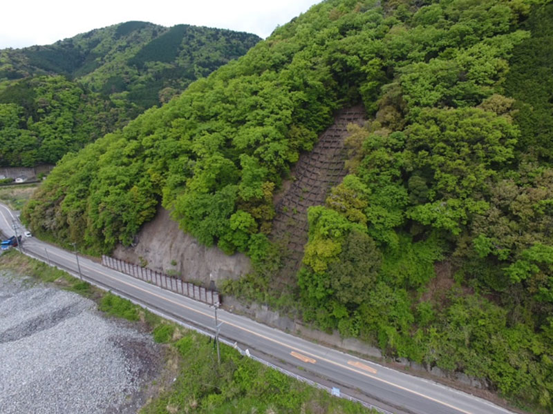 国道 473号 災害 防除 工事 吹付法枠工 施工前